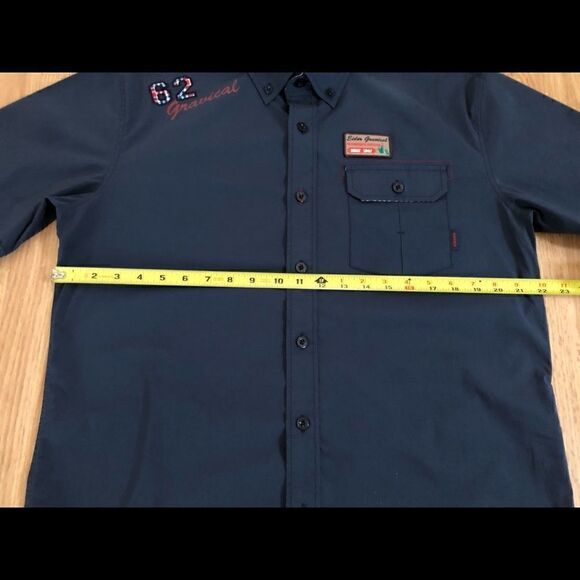 Eider Progressive Outdoor Navy Blue Plaid Logo Button Shirt - Picture 6 of 7